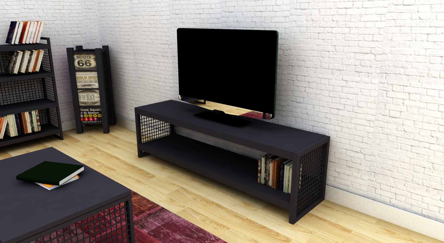 Chicago Black Tv Sehpası 180 Cm